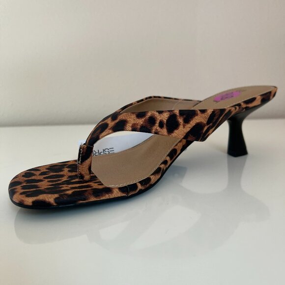 ESPRIT "Elayna" Animal Pring Thong Shoe Sandals - Black Tan - Size 8.5 - Picture 2 of 7